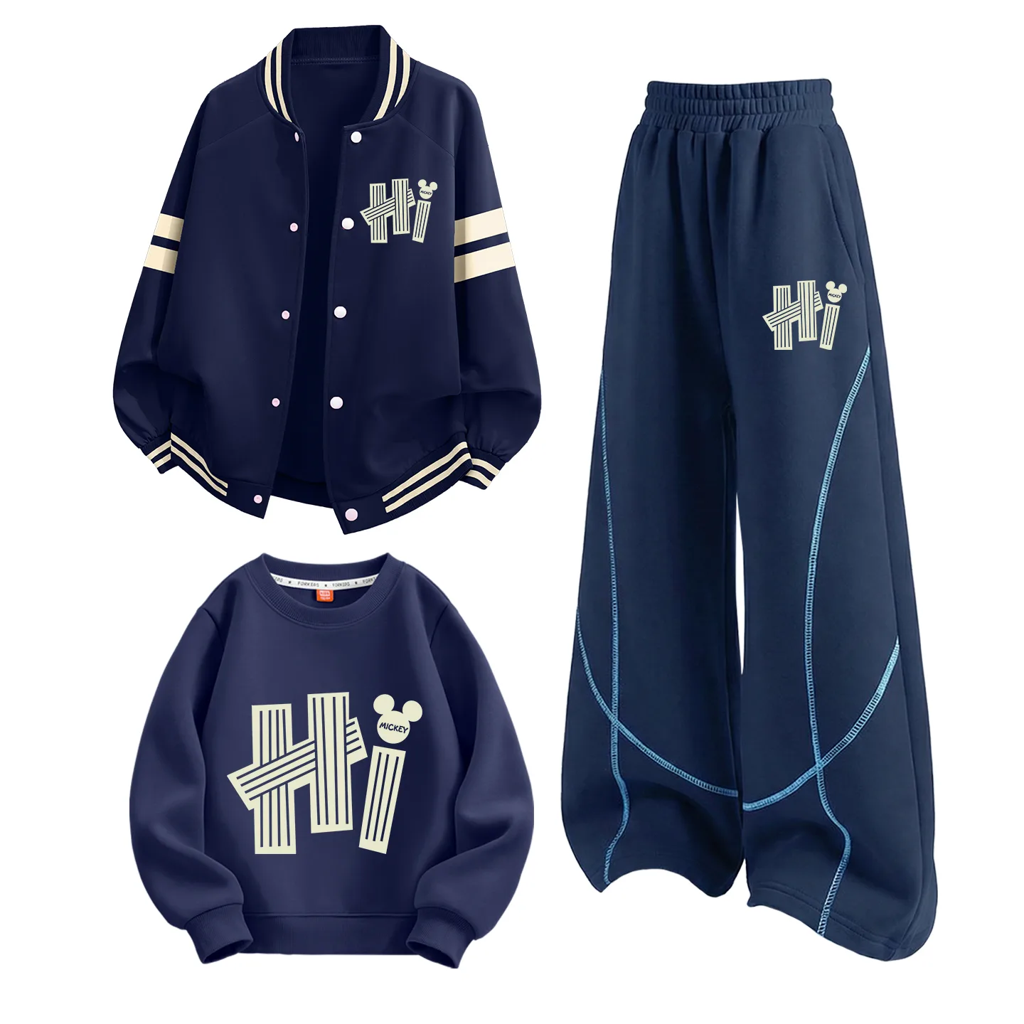 Детская повседневная спортивная футболка с круглым вырезом Disney, Dianxingqi K Navy Blue+Dianxingqi K Navy Blue+Dianxingqi Navy Blue — фото 3