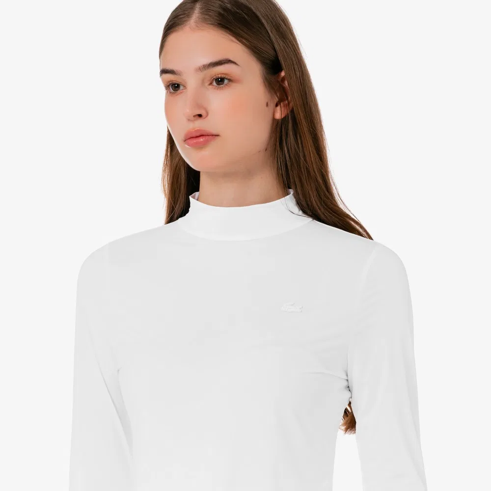 Футболка Lacoste с длинным рукавом, базовый слой, белый — фото 2
