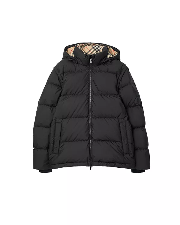 Пуховая куртка Burberry со съемными рукавами, черный — фото 4