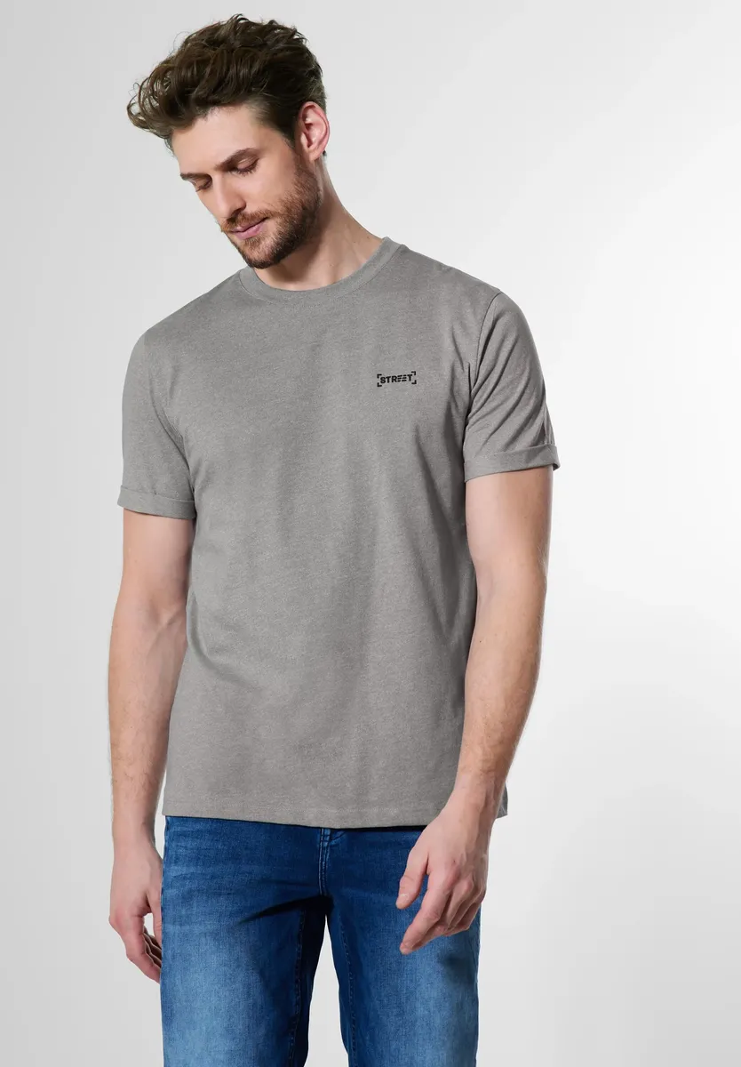 

Футболка STREET ONE MEN меланжевого цвета, серый