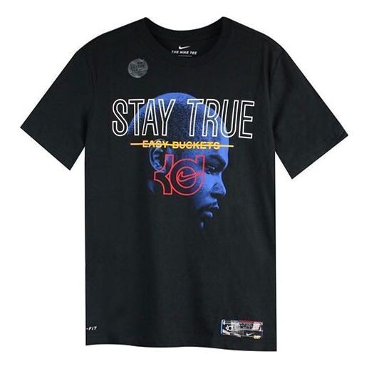 

Футболка kd dri fit алфавит портрет печать короткий рукав Nike, черный