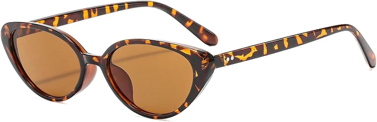 

Модные солнцезащитные очки Trend Luxury в маленькой оправе «кошачий глаз» для мужчин и женщин, для активного отдыха, путешествий и вождения, с защитой от УФ-излучения UV400 TKKTLLT, Leopard Brown