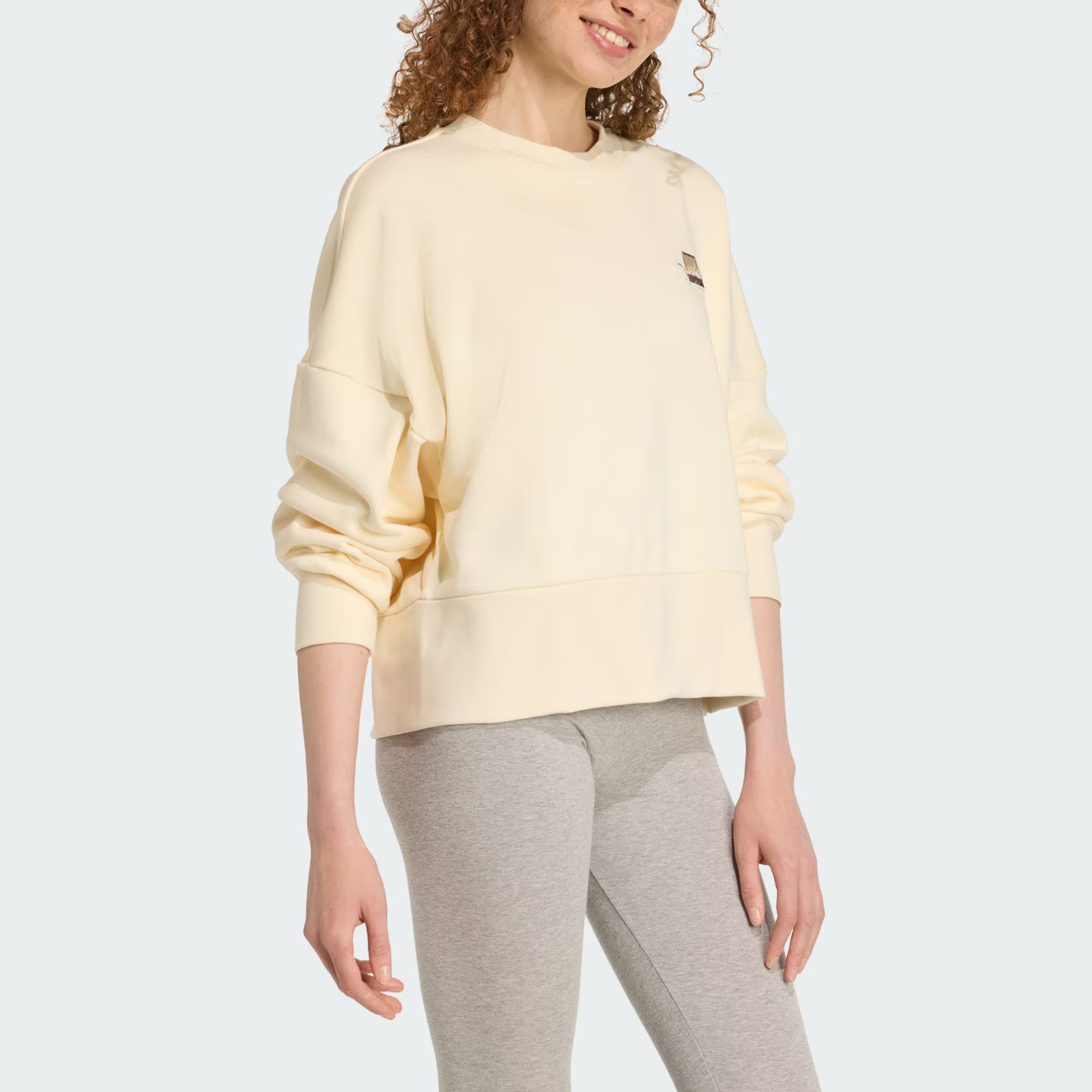 Толстовка с кошачьим принтом Women's Adidas, слоновая кость — фото 2