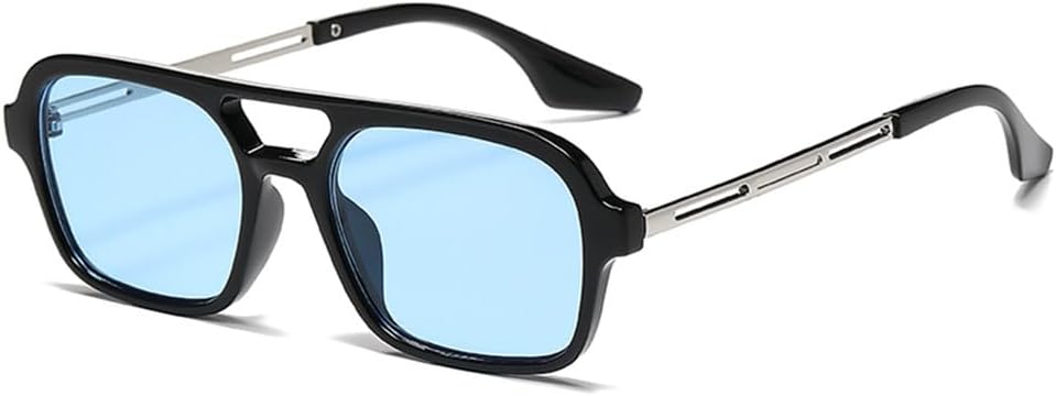 

Женские солнцезащитные очки конфетного цвета с двойной перемычкой, мужские градиентные очки с защитой от УФ-излучения UV400 для занятий спортом на открытом воздухе, бега и езды на велосипеде UYPTK, Black Blue