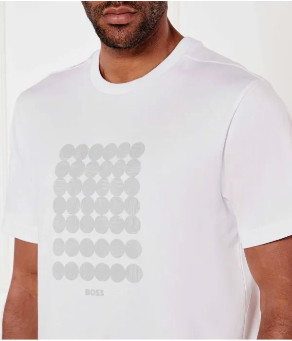 Футболка с принтом в полоску Relaxed fit Boss Green, белый — фото 4