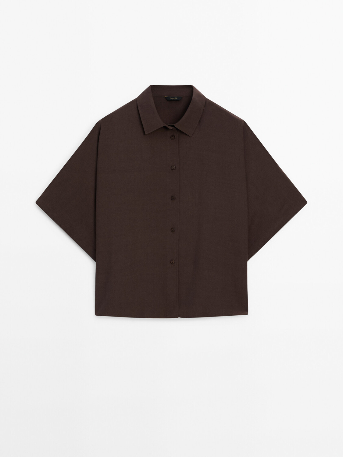 

Струящаяся рубашка с короткими рукавами Massimo Dutti, коричневый