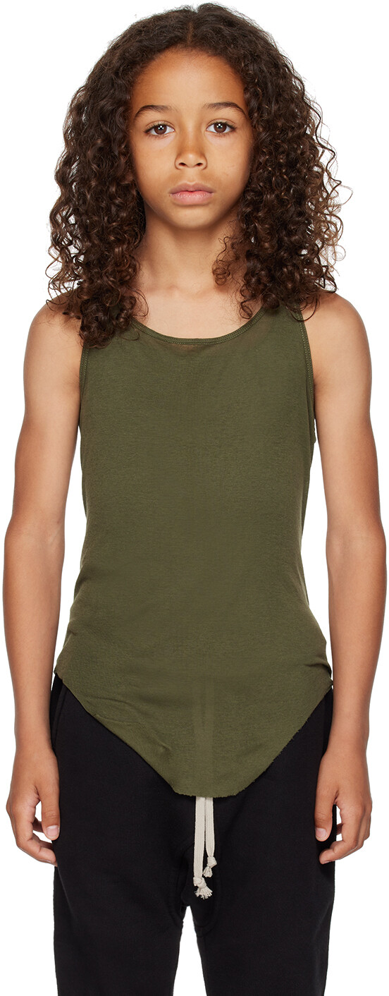 

Детская зеленая базовая майка Rick Owens, Зеленый, Детская зеленая базовая майка Rick Owens