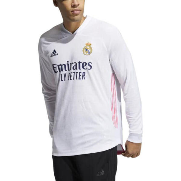 Футболка Real Madrid 20 21 подлинная домашняя футболка с длинным рукавом Adidas, белый — фото 3