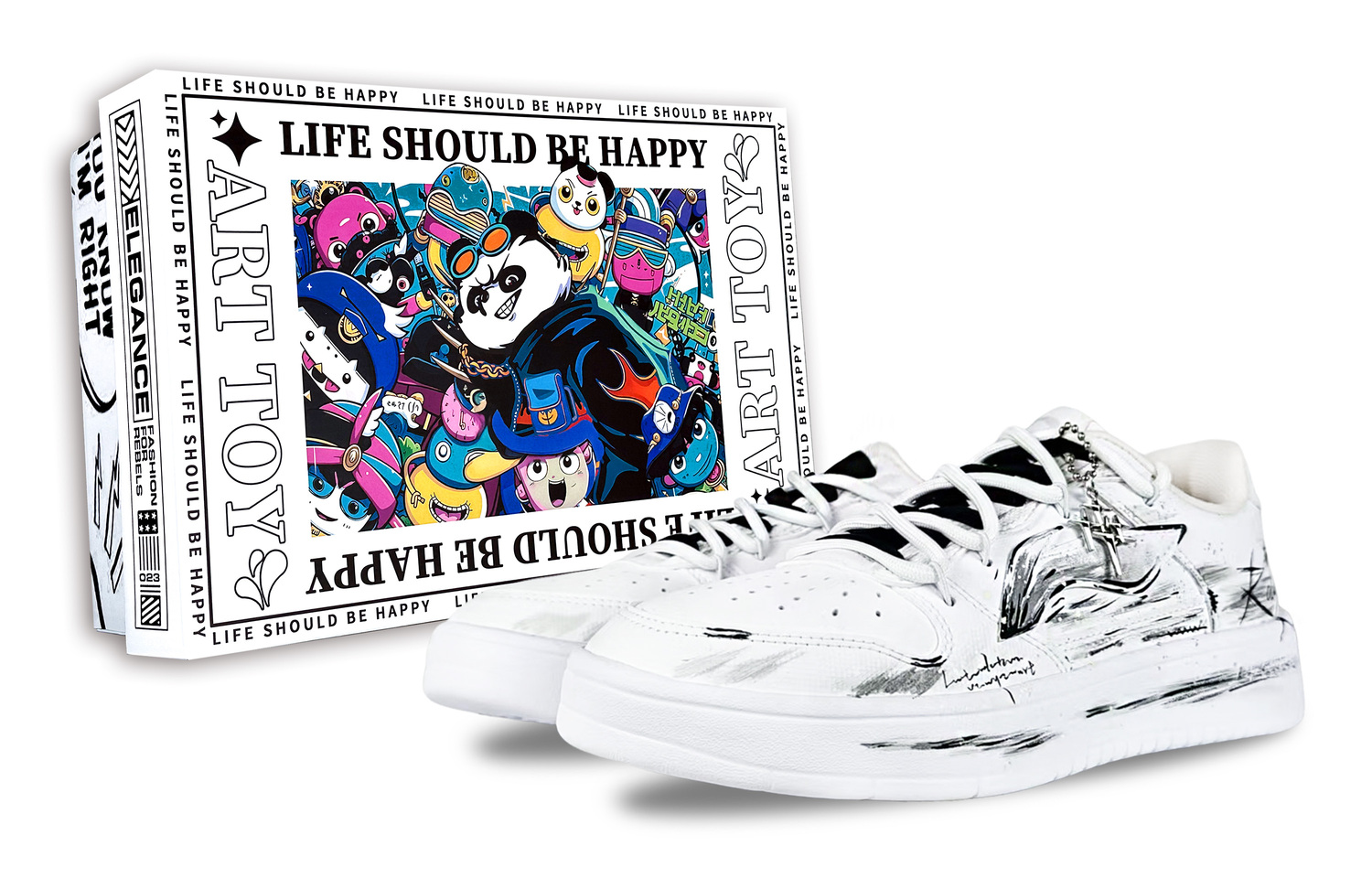 

LINING Лининг Понтон Боутс Абразивоустойчивые амортизаторы Лоу-топ скейтборд обувь Унисекс Черный Белый - Черный Белый, цвет Black White