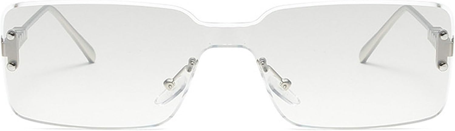 

Ретро-солнцезащитные очки без оправы квадратной формы для женщин и мужчин, 90-е годы, маленькие прямоугольные солнцезащитные очки, винтажные, милые, узкие, модные солнцезащитные очки mincl, Silver