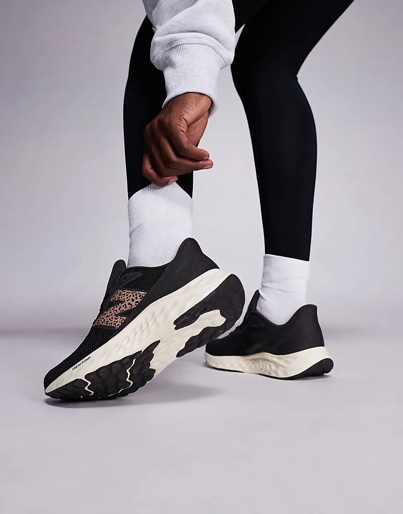 Кроссовки New Balance Arishi для бега в черно-леопардовом цвете — фото 3