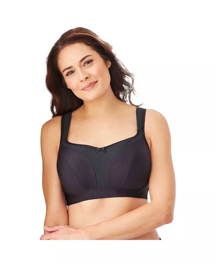 

Женский бюстгальтер без косточек без косточек с низкой ударопрочностью и застежкой на крючки сзади, размер плюс Comfort Choice, черный