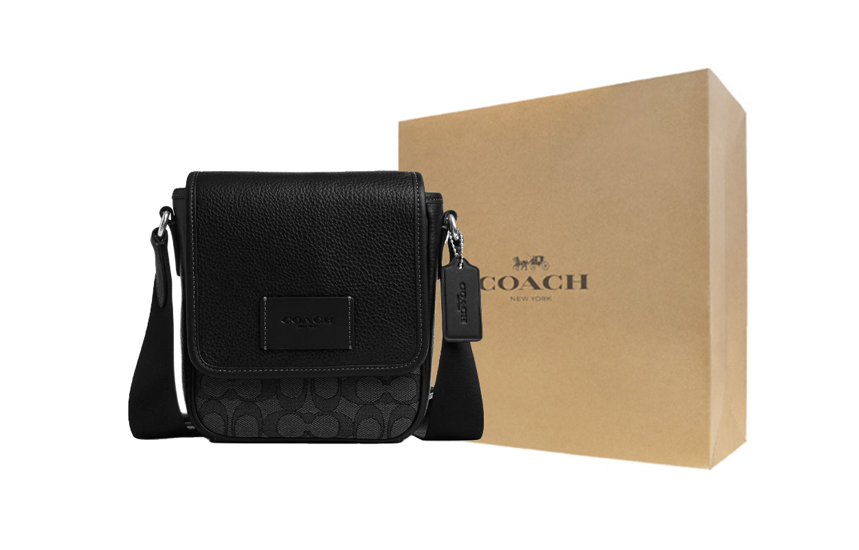 

COACH Сумка через плечо Lucas Signature Smooth Calfskin, мини кроссбоди мужская black