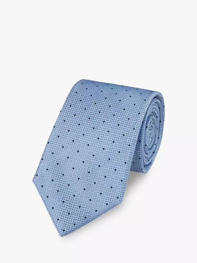 

Галстук Charles Tyrwhitt Dot Print Stain Resistant Silk, цвет sky blue