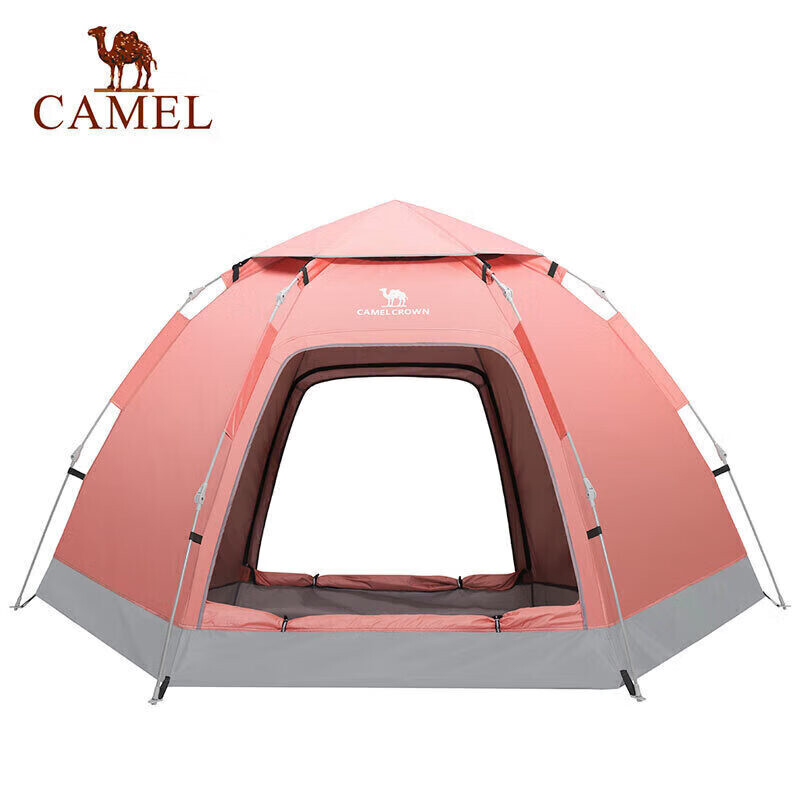 

Уличная шестиугольная походная палатка Camel, утолщенная автоматическая всплывающая непромокаемая и солнцезащитная палатка с двойной дверью на 3-4 человека Y002-1 Оранжевый Розовый