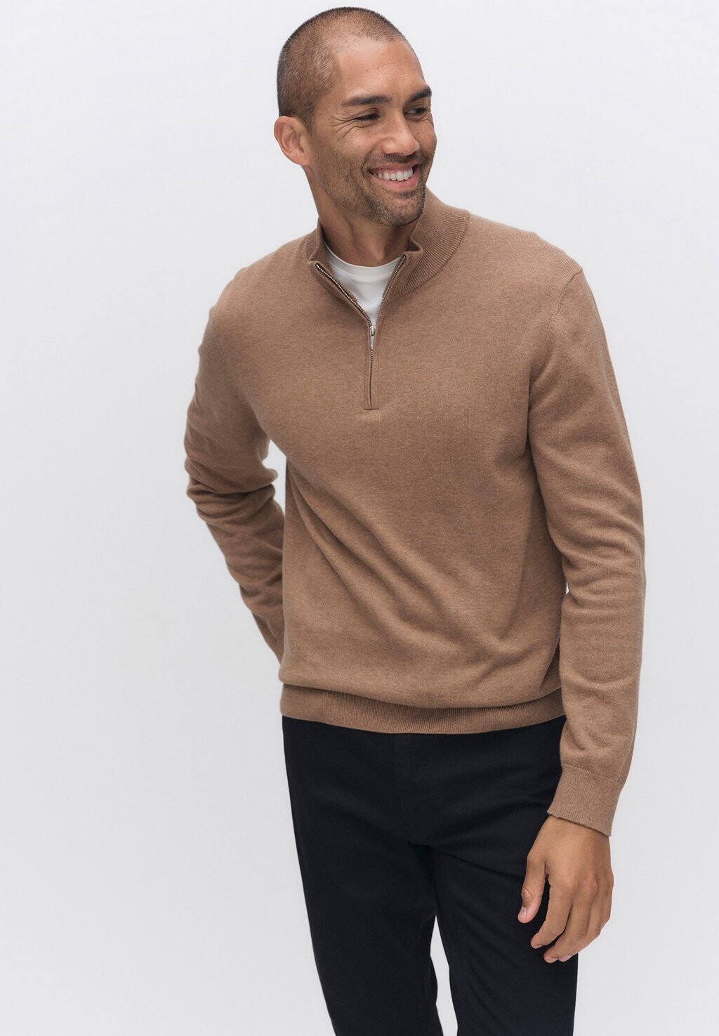 

Джемпер MENTON HALF ZIP Bläck, коричневый