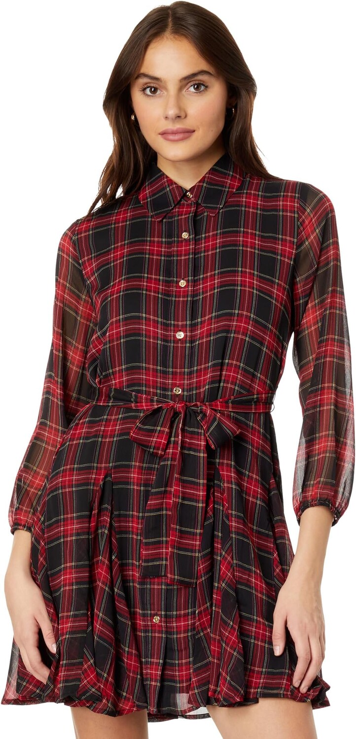 

Клетчатое платье с длинными рукавами Tommy Hilfiger, цвет Black Multi