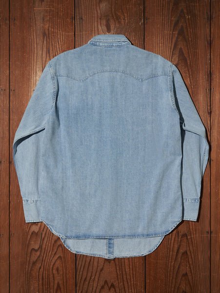Винтажная одежда LEVI'S: рубашка в стиле вестерн с изображением шортхорна Levi's, Medium Indigo - Worn In — фото 4