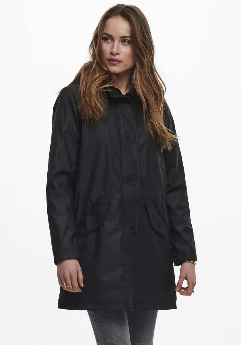 

Only функциональное пальто "ONLSALLY RAINCOAT OTW NOOS", с капюшоном и подкладкой из плюша, черный