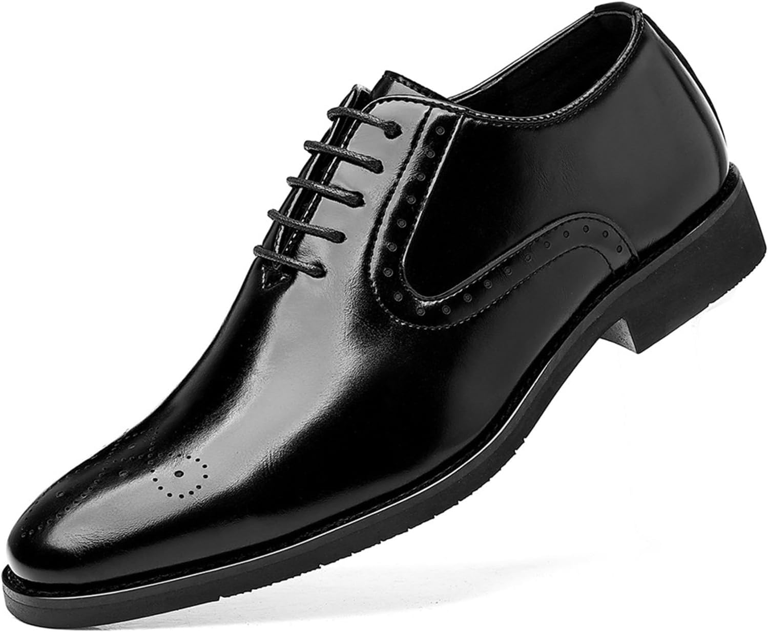 

Мужские классические оксфорды на шнуровке, нескользящие броги, классические деловые туфли Оксфорд и Дерби для мужчин Kyoescai, черный