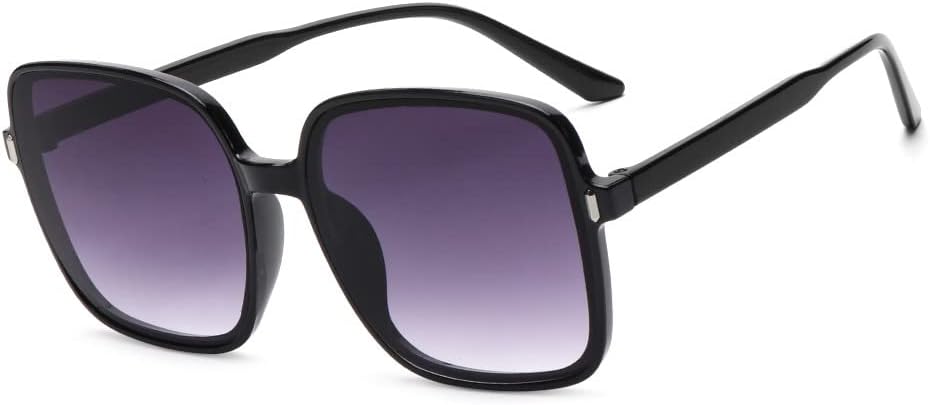 

1 шт. Винтажные прямоугольные солнцезащитные очки с градиентным переходом цвета, унисекс, модные солнцезащитные очки с защитой от УФ-излучения UV400 WNCKSQ, Style2-black Gray