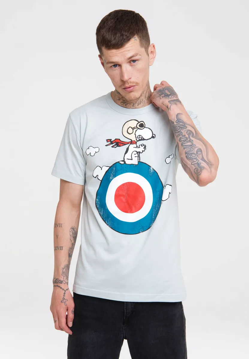 

Футболка Logoshirt "Peanuts - Snoopy Pilot", с лицензионным принтом, серый