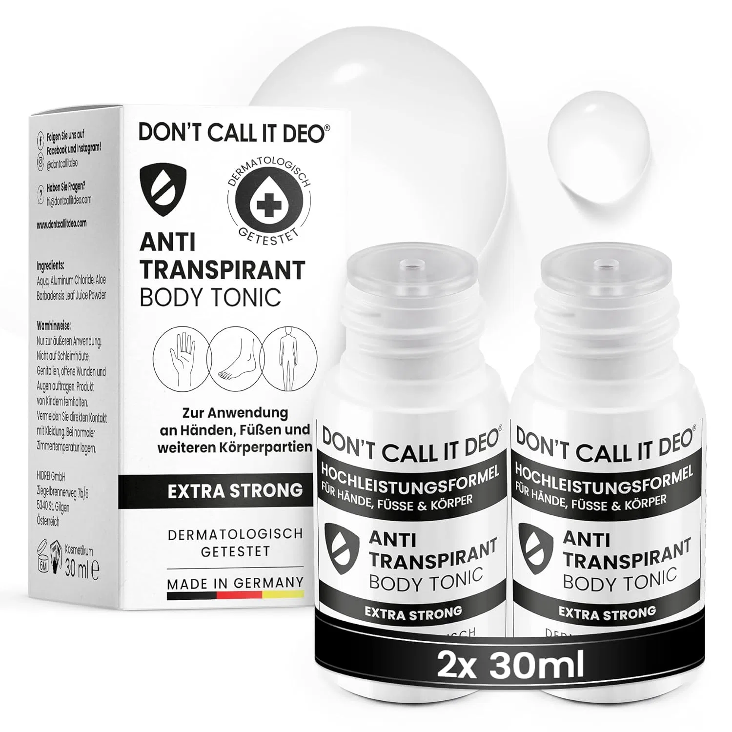 Антиперспирант DON'T CALL IT DEO Body Tonic против пота, 2 шт. Don'T Call It Deo