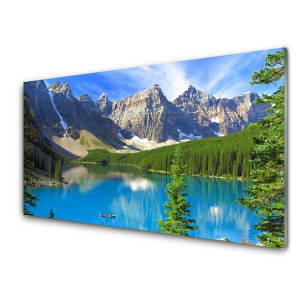 

Стеклянная картина Tulup See Gebirge Wald Landschaft, многоцветный