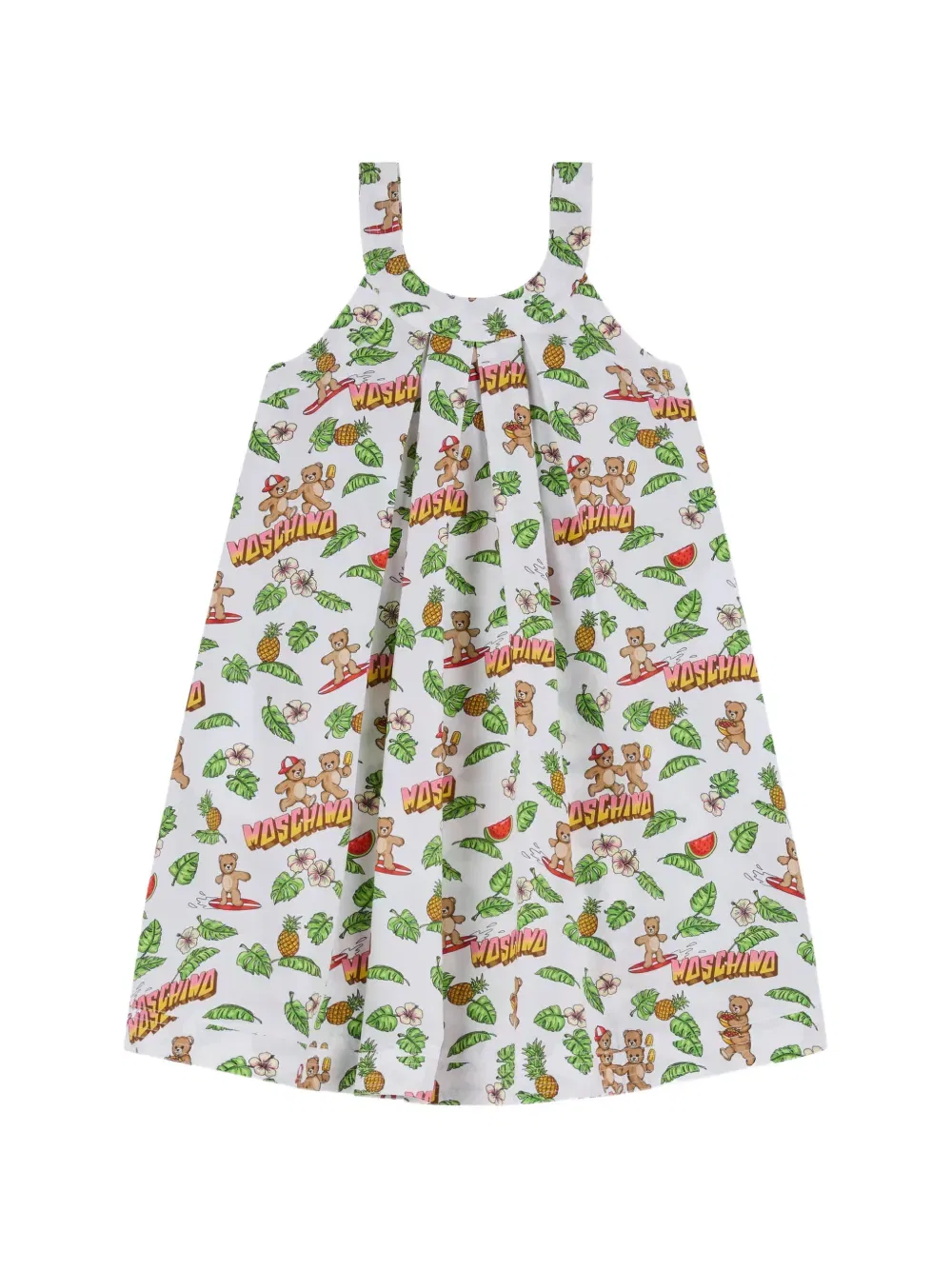 Платье с графическим принтом Moschino Kids, белый
