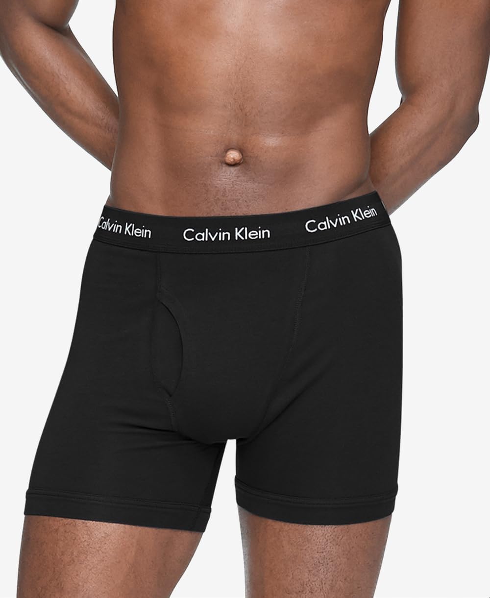 Комплект из 5 мужских трусов-боксеров Calvin Klein из хлопка и эластичного материала, 5 Black — фото 2