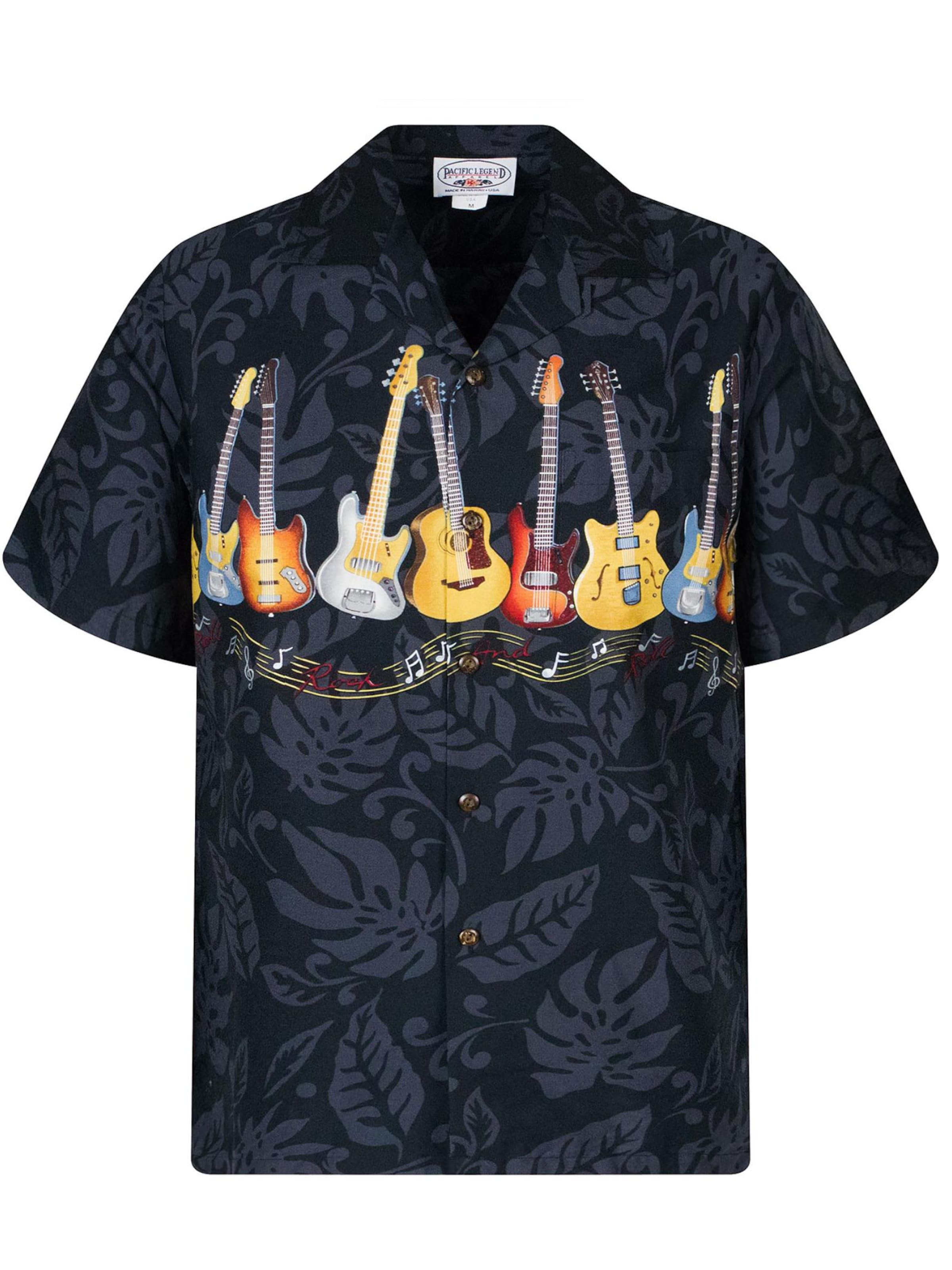 

Pacific Legend Рубашка на пуговицах 'Gitarre Brustdruck' Regular fit черного цвета