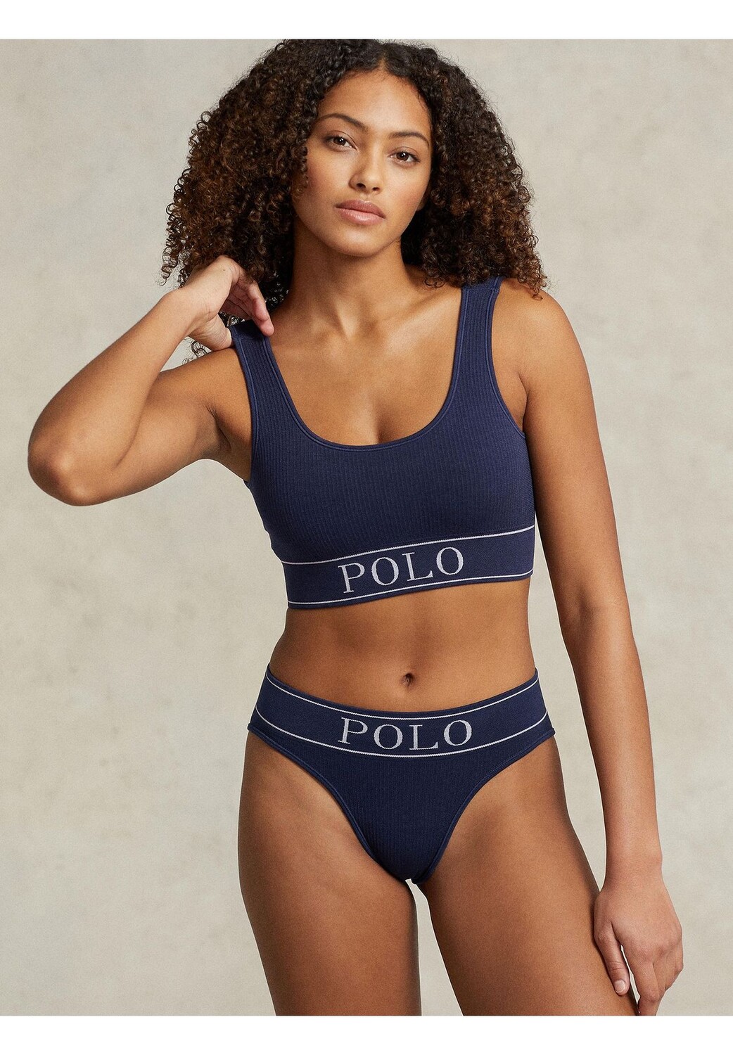 ТОП-Бюстье с овальным вырезом POLO RALPH LAUREN, темно-синий — фото 3