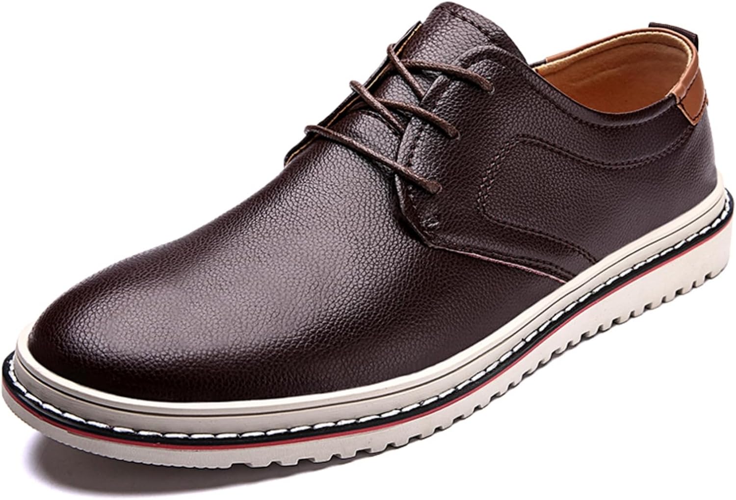 

Мужские повседневные - деловые оксфорды - модная бизнес-обувь, удобная для широкой стопы, на шнуровке для офиса, бизнеса и свадебных мероприятий Khwfjas, коричневый