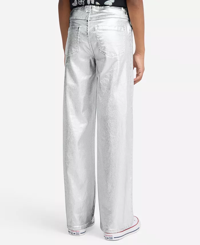 Джинсы Girls Shine High Rise Wide Leg Abercrombie Kids, серебро — фото 2