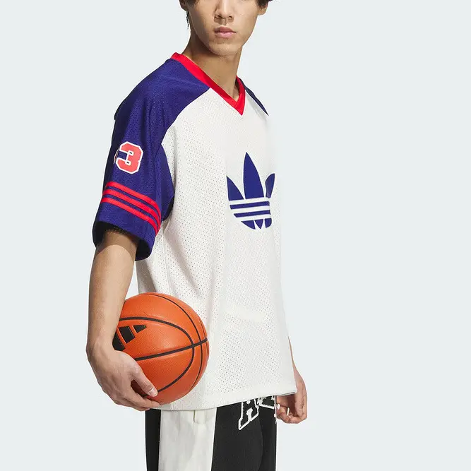 Футболка с логотипом, цвет белый, синий Adidas Originals, синий/белый — фото 4