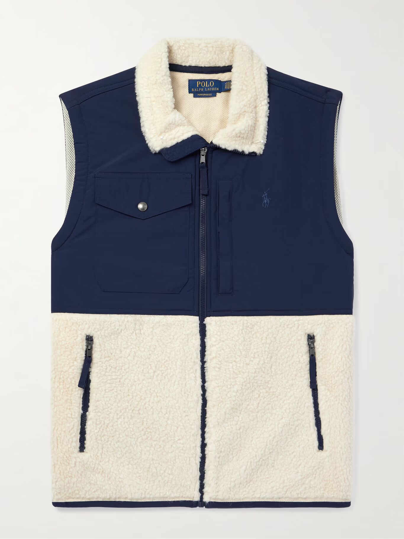 

Жилет из флиса с вышитым логотипом POLO RALPH LAUREN, темно-синий