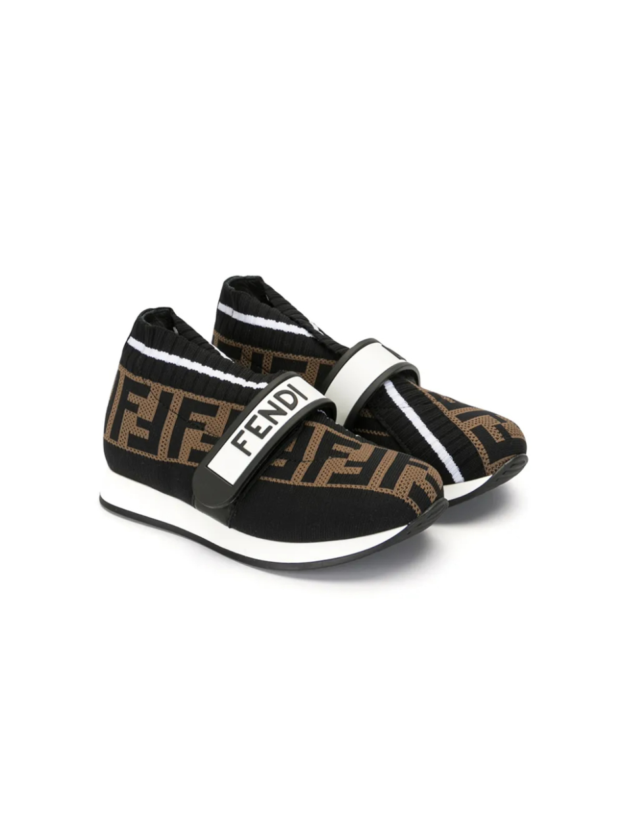 

Кеды Fendi Love на липучках Fendi Kids, коричневый