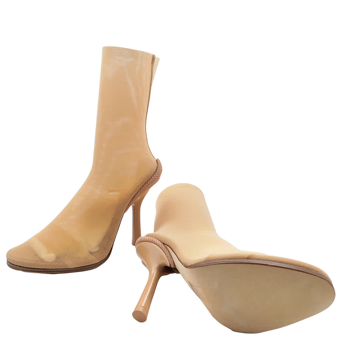 Burberry Ladies Gennie Tulle Sock Detail Ботильоны, бежевый — фото 2