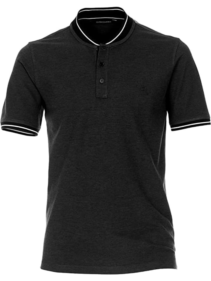 

Мужская футболка на пуговицах спереди цвета антрацит CASAMODA