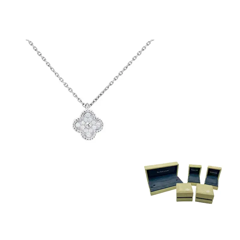 

Van Cleef & Arpels Колье 2010-х годов 18K белое золото Sweet Alhambra с бриллиантами