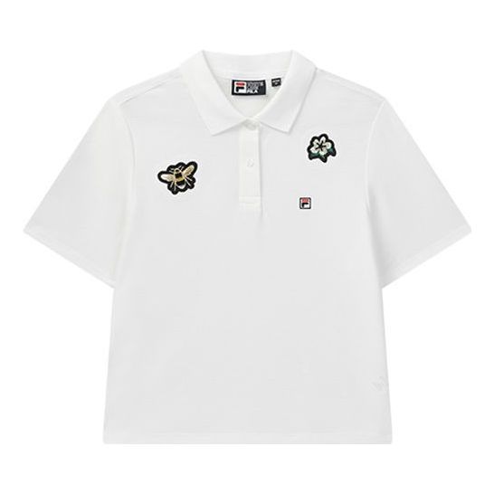 

Поло (WMNS) FILA Bee Flower Embroidered Short Sleeve Polo Shirt White F11W028118F-WT, белый