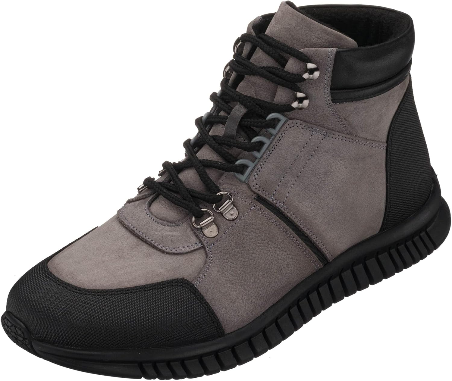 

Мужские высокие кроссовки DALGALA большого размера из серого настоящего нубука ручной работы