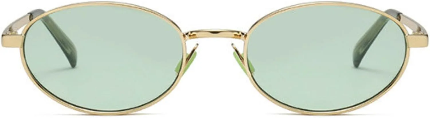 

Солнцезащитные очки COTIA в стиле ретро, ​​маленькие овальные, для женщин и мужчин, с металлической оправой, в стиле хип-хоп 90-х, декоративные очки, Green