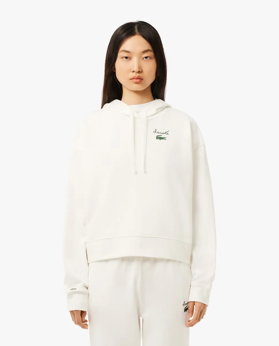 

Женская худи из флиса с логотипом Lacoste, белый