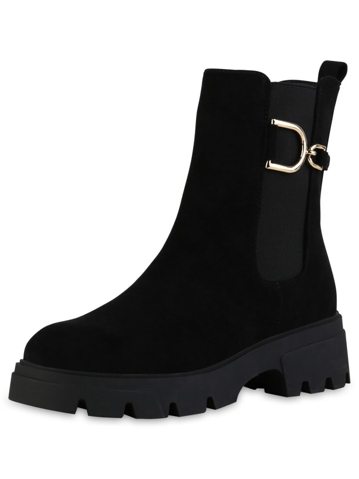 Ботильоны VAN HILL Klassische Stiefeletten Esme, цвет Schwarz Velours