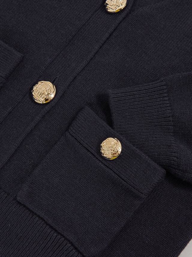 Детский кардиган Mila с вязаным рельефным узором и пуговицами Reiss, Navy — фото 3