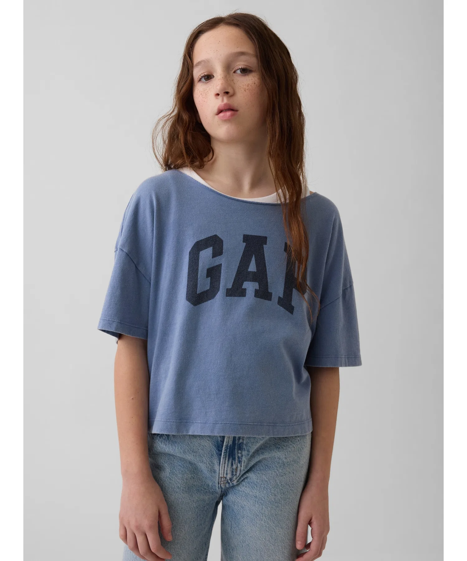 Детская футболка GAP Oversized Wide Neck T-Shirt