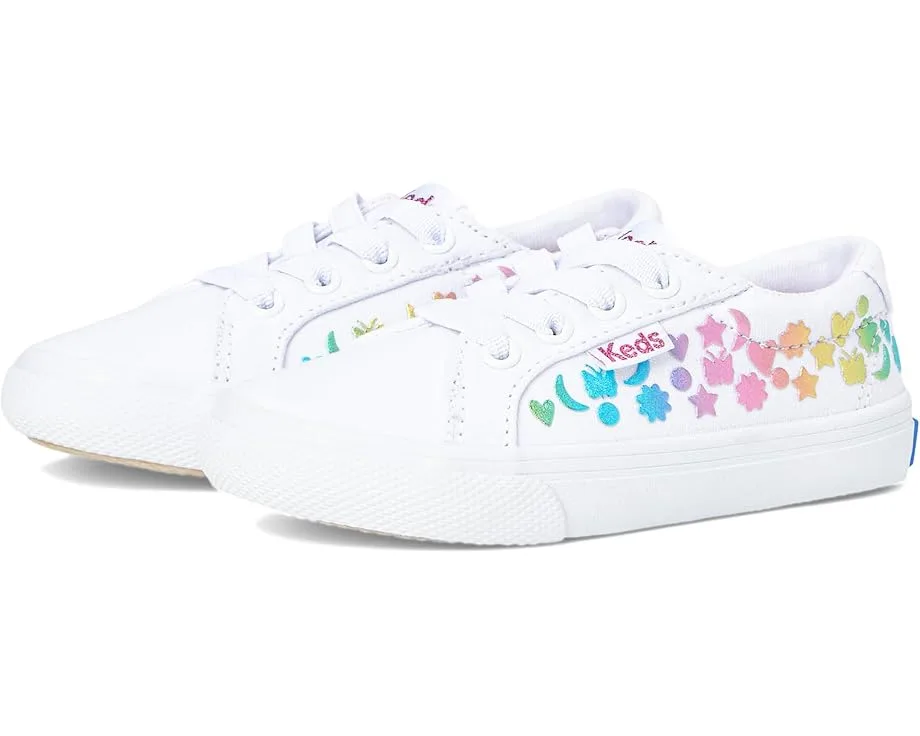 Кроссовки Keds Kids Jumpkick Elastic Stud Foil (Toddler), White/Rainbow