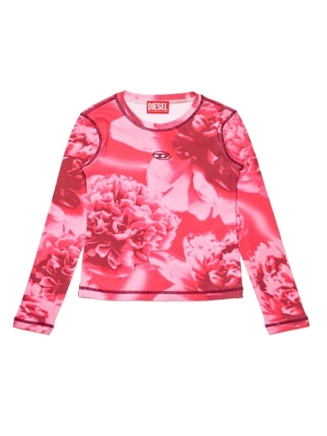 

Diesel Kids футболка с длинными рукавами и цветочным принтом, розовый