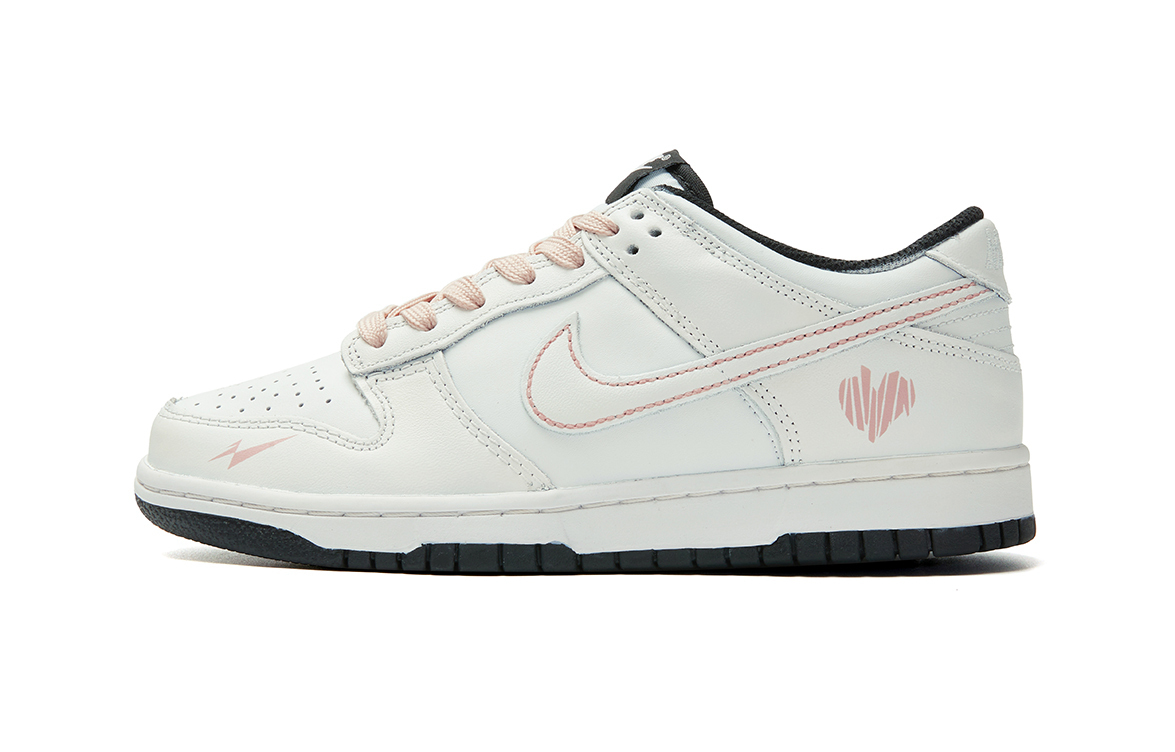 Nike Туфли для скейтбординга dunk black с противоскользящей подошвой, легкие, с амортизацией, низкие, для детей, цвет beige pink, для подростков — фото 3